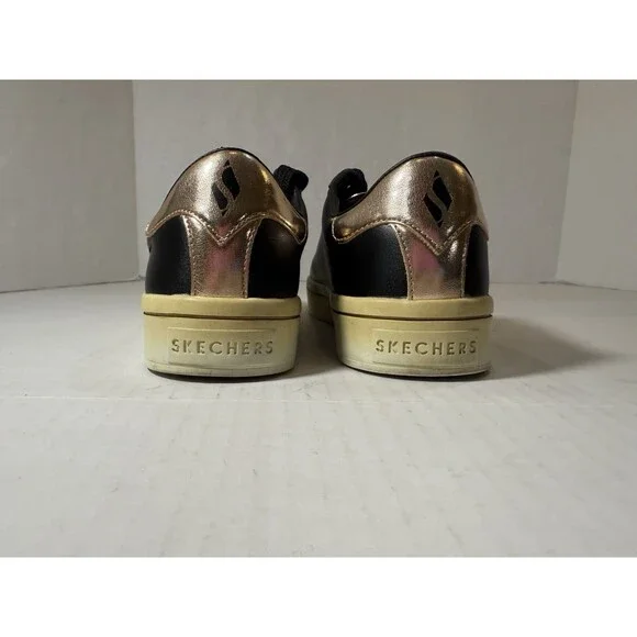 Skechers Woman's Street Los Angeles SN982 Memory Foam Size 9 Black / Rosegold - Picture 4 of 12